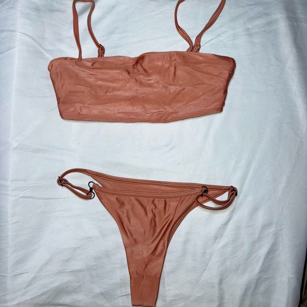 Stylish Bronze Peach Bikini Set